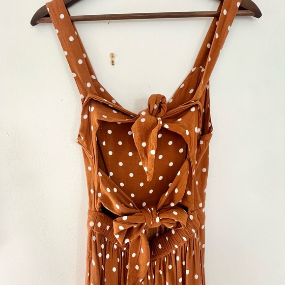 American Eagle Polka Dot Sleeveless Tie Back Jumpsuit Women’s XS - Picture 3 of 8